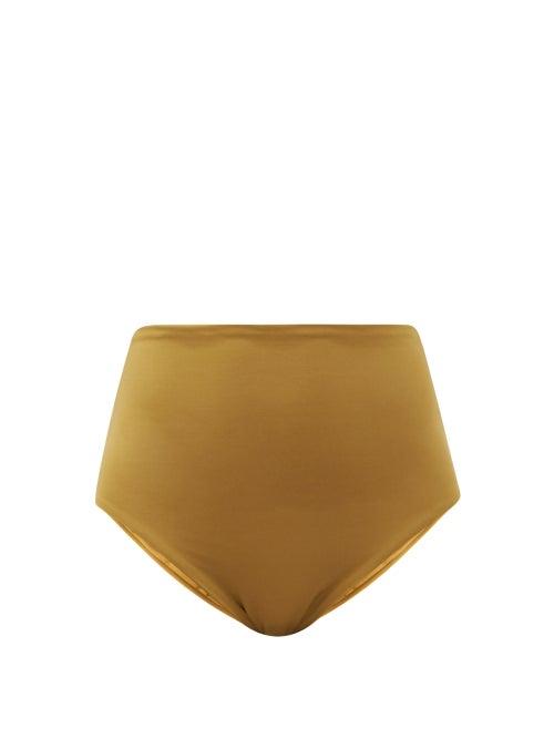Matchesfashion.com Asceno - The Deia High-rise Bikini Briefs - Womens - Khaki