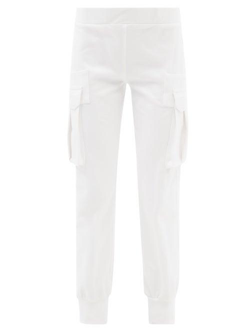 Norma Kamali - Cotton-blend Jersey Cargo Track Pants - Womens - White