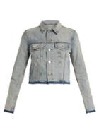 Re/done Originals Distressed-edge Cropped Denim Jacket