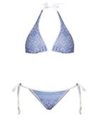 Matchesfashion.com Mitos - Danae Geo Halterneck Bikini - Womens - Blue Multi