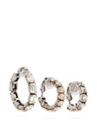 Saint Laurent Set Of Three Crystal-embellished Hoop Earrings