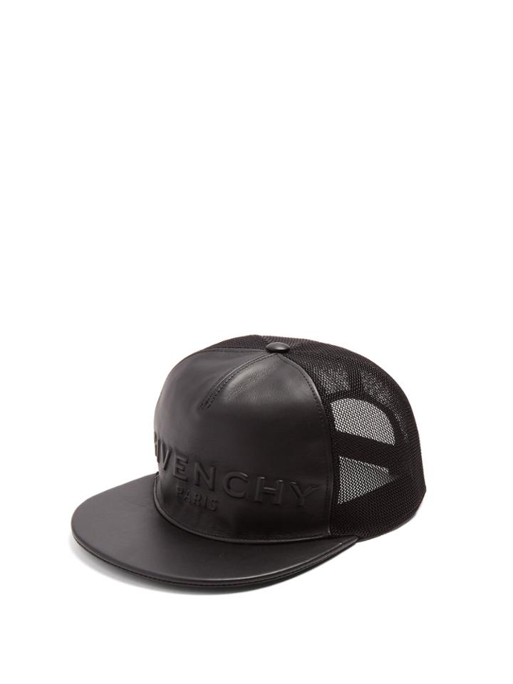 Givenchy Logo-embossed Leather And Mesh Cap