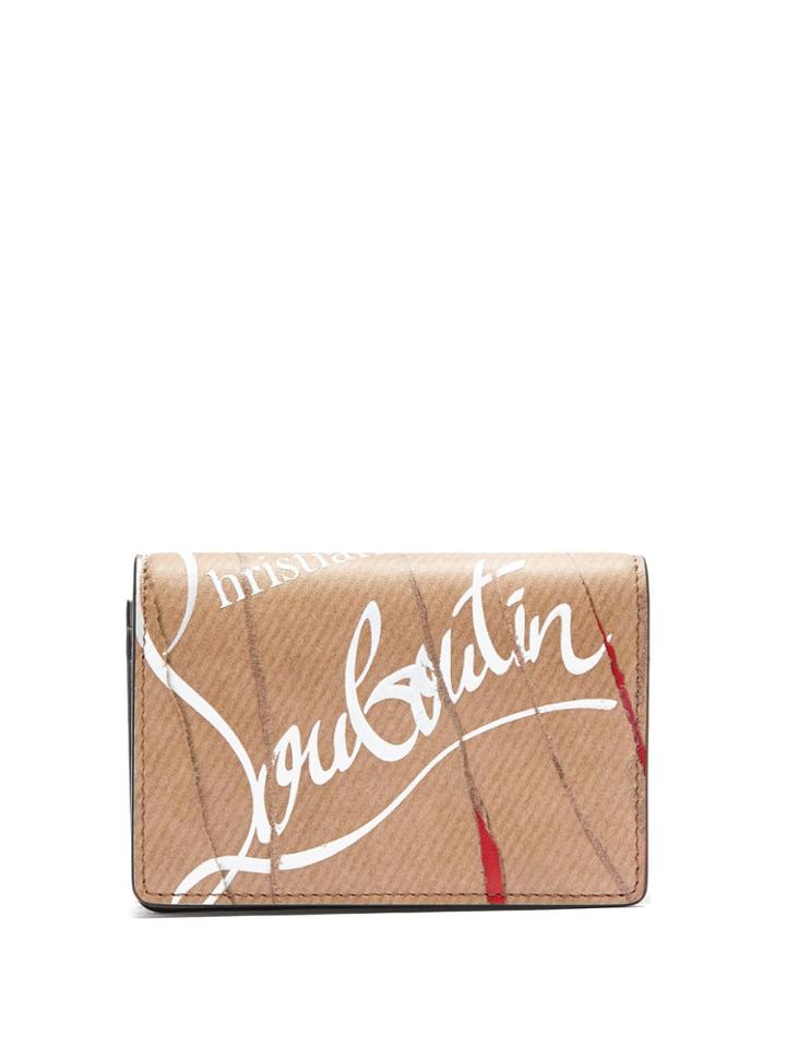 Christian Louboutin Loubeka Kraft-print Leather Cardholder