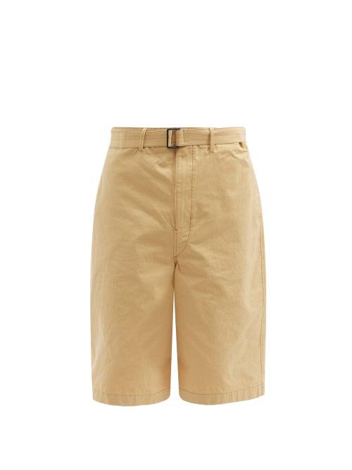 Matchesfashion.com Lemaire - Belted Cotton-canvas Shorts - Mens - Light Beige