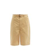 Matchesfashion.com Lemaire - Belted Cotton-canvas Shorts - Mens - Light Beige