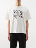 Moncler - Logo-print Oversized Cotton-jersey T-shirt - Mens - White Multi