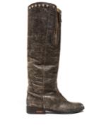 Golden Goose Deluxe Brand Charlye Distressed-leather Knee-high Boots