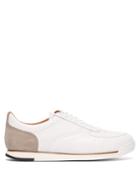 John Lobb Porth Suede-panelled Leather Trainers