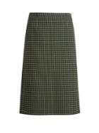 Mary Katrantzou Storm Checked Hound's-tooth Wool-blend Skirt