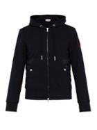 Matchesfashion.com Moncler - Down And Cotton Zip Up Hooded Track Jacket - Mens - Navy