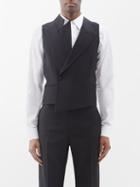 Alexander Mcqueen - Asymmetric Wool-gabardine Waistcoat - Mens - Black