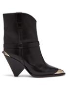 Matchesfashion.com Isabel Marant - Lamsy Leather Ankle Boots - Womens - Black
