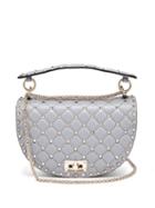 Matchesfashion.com Valentino - Rockstud Spike Saddle Bag - Womens - Light Blue