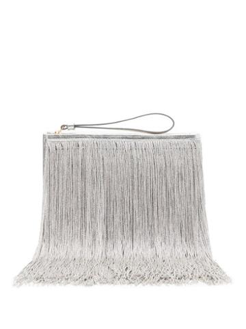 Matchesfashion.com Hillier Bartley - Fringed Leather Pouch - Womens - Silver
