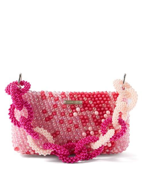 Germanier - Upcycled Beaded Shoulder Bag - Womens - Pink