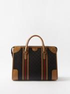 Gucci - Gg-canvas And Leather Holdall Bag - Mens - Black Beige