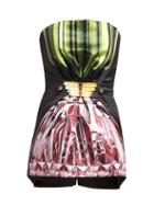 Matchesfashion.com Mary Katrantzou - Fantasy Perfume Print Duchess Satin Playsuit - Womens - Black Multi