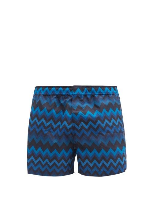 Matchesfashion.com Missoni Mare - Zigzag-print Swim Shorts - Mens - Blue Multi