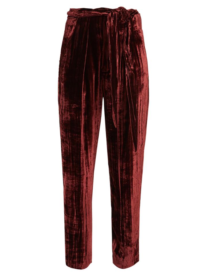 Masscob High-rise Tapered-leg Velvet Trousers