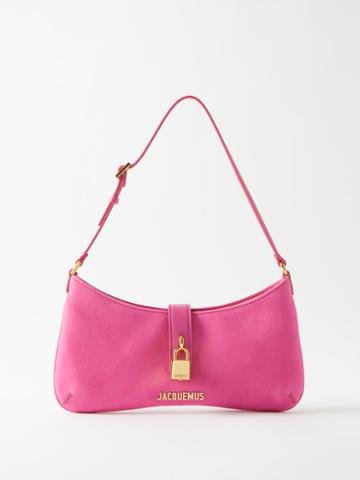 Jacquemus - Bisou Cadenas Nubuck-leather Shoulder Bag - Womens - Fuchsia