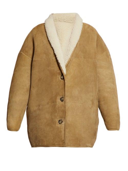 Matchesfashion.com Isabel Marant Toile - Carman Reversible Shearling Coat - Womens - Beige