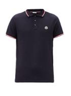 Matchesfashion.com Moncler - Logo Patch Cotton-piqu Polo Shirt - Mens - Navy
