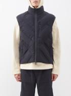 Zegna - Taped-zip Quilted Down Gilet - Mens - Black