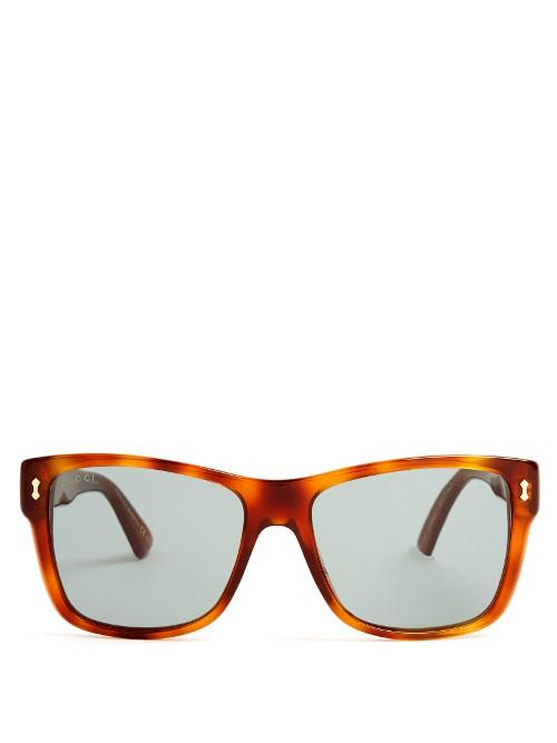 Gucci Tortoiseshell Havana-frame Sunglasses