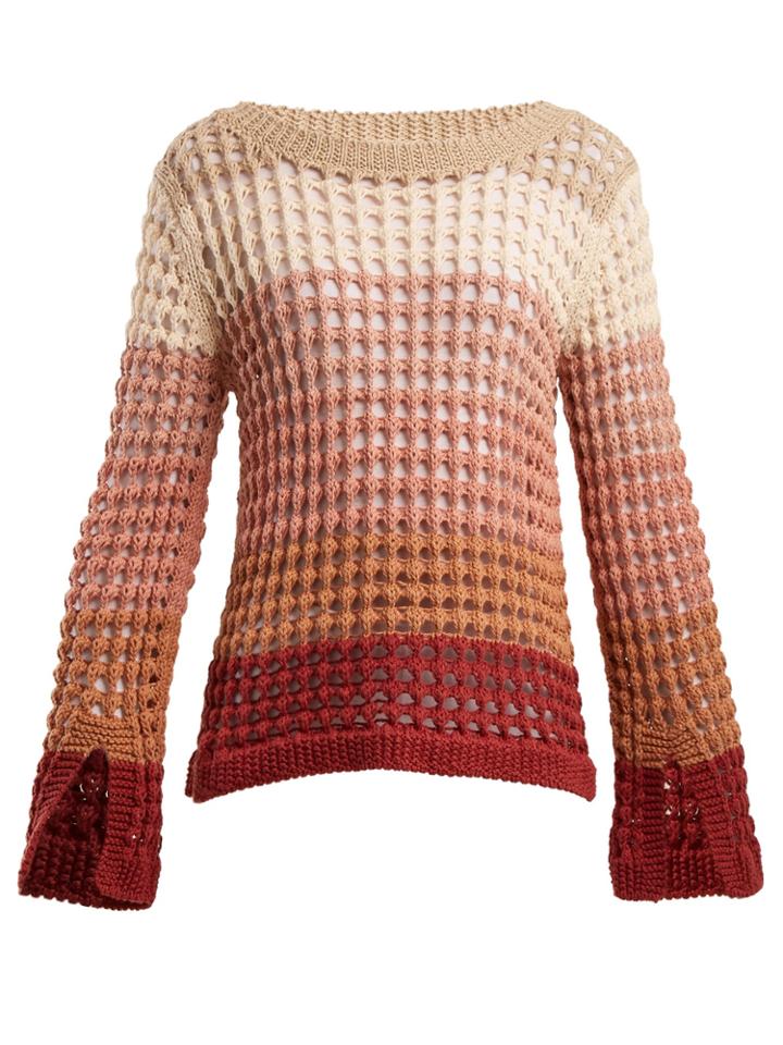 See By Chloé Colour-block Open-knit Sweater