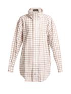 Martine Rose Checked High-neck Cotton Shirt