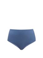 Matchesfashion.com Matteau - The High Waist Bikini Briefs - Womens - Blue