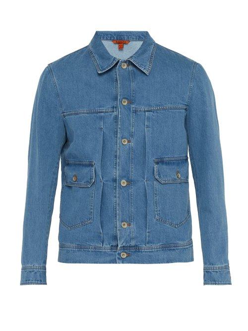 Matchesfashion.com Barena Venezia - Pleated Denim Jacket - Mens - Blue