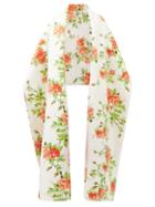 Emilia Wickstead - Rissa Floral-print Taffeta Shawl - Womens - Orange Multi