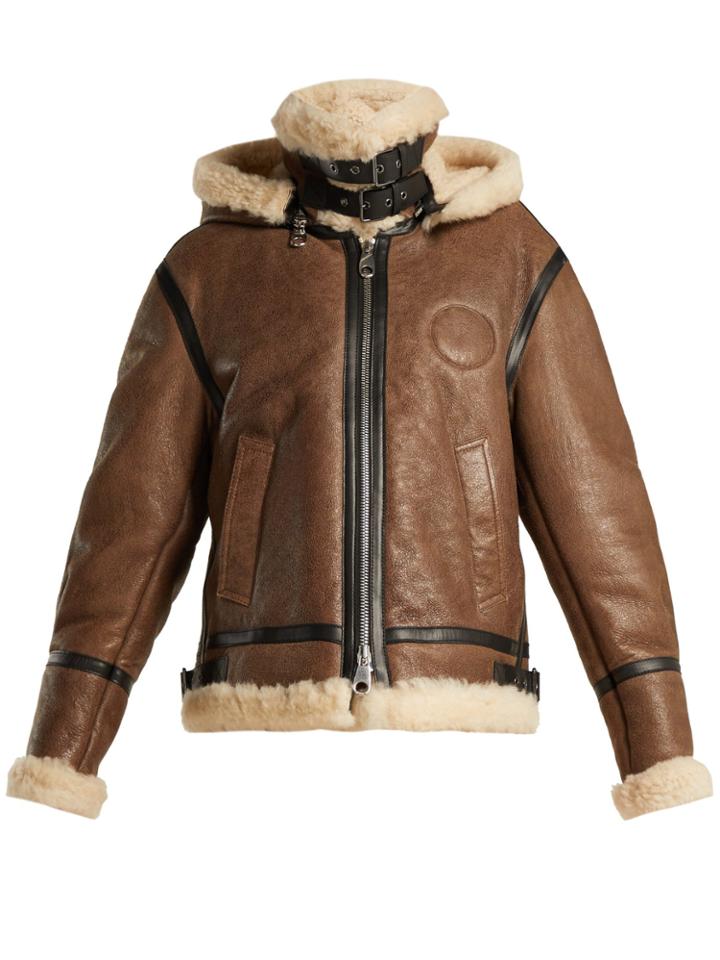 Chloé Shearling And Leather Aviator Jacket