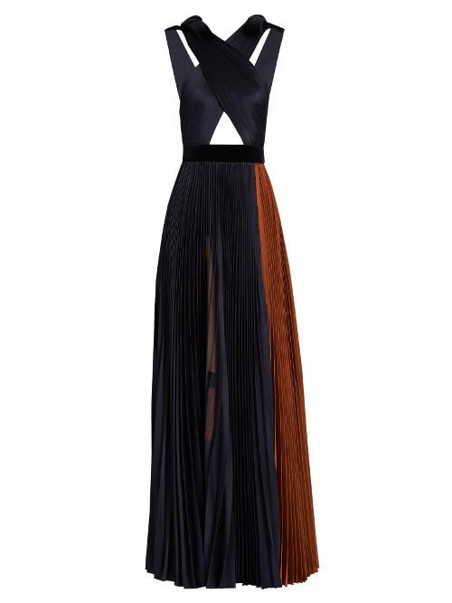 Roksanda Mehtroa Pleated Silk-blend Satin Gown