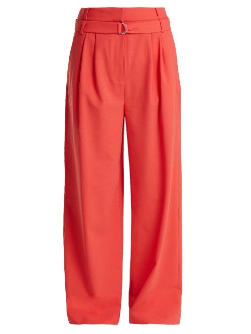 Matchesfashion.com Tibi - Stella Wide Leg Trousers - Womens - Dark Pink