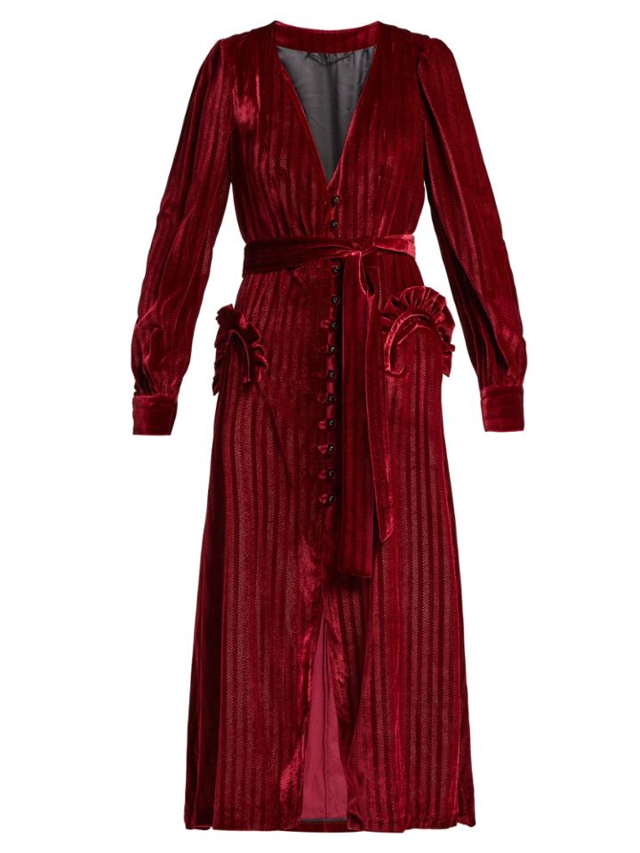 Blazé Milano Toile Ballroom Zigzag Silk-blend Velvet Dress