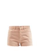 Saint Laurent - Distressed Cut-off Denim Shorts - Womens - Light Pink