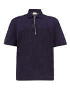 Matchesfashion.com Everest Isles - Zipped Cotton Piqu Polo Shirt - Mens - Blue