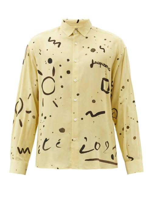 Matchesfashion.com Jacquemus - Henri Abstract-print Shirt - Mens - Yellow