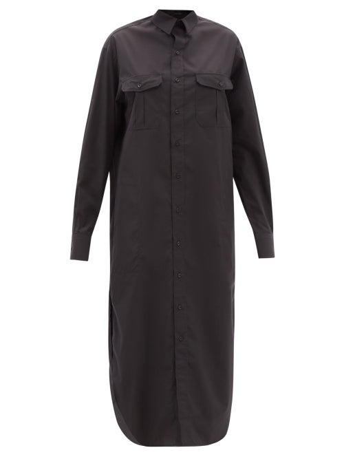 Wardrobe.nyc Wardrobe. Nyc - Release 06 Cotton Midi Shirt Dress - Womens - Black