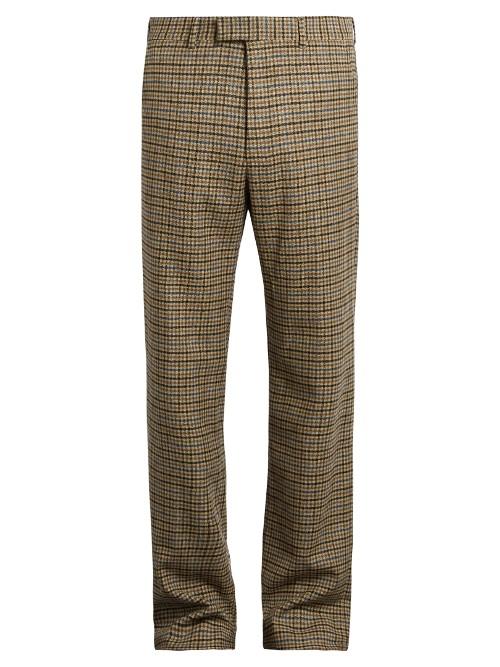 Gucci Checked Straight-leg Wool Trousers