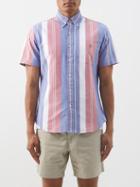 Polo Ralph Lauren - Logo-embroidered Short-sleeved Striped Shirt - Mens - Blue Multi
