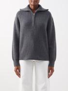 Nili Lotan - Andre Half-zip Cashmere Sweater - Womens - Charcoal