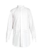 Burberry Lace-trimmed Bib-front Cotton Shirt