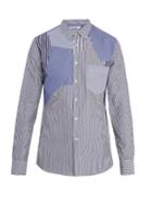 Alexander Mcqueen Patchwork Striped Cotton Shirt