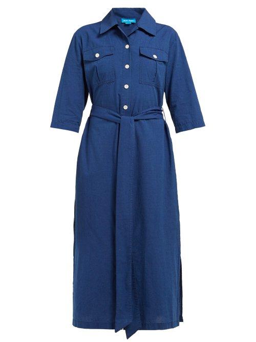 Matchesfashion.com M.i.h Jeans - Elsie Chambray Midi Shirtdress - Womens - Navy