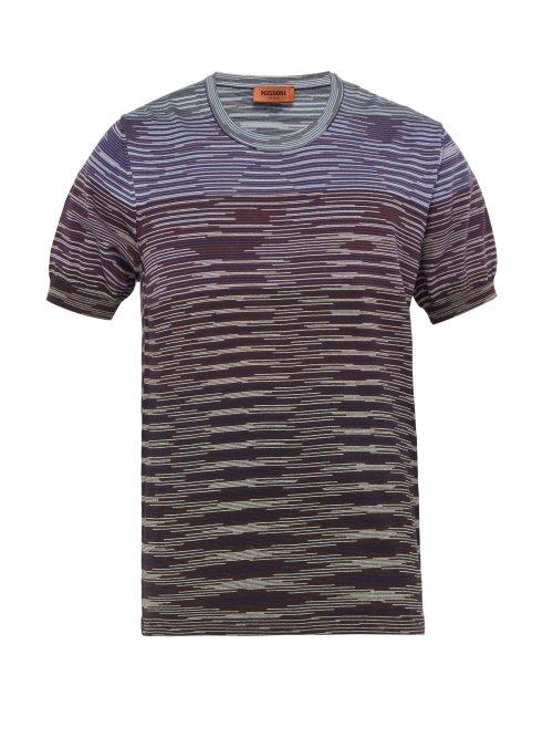 Matchesfashion.com Missoni - Space Dyed Cotton Jersey T Shirt - Mens - Blue