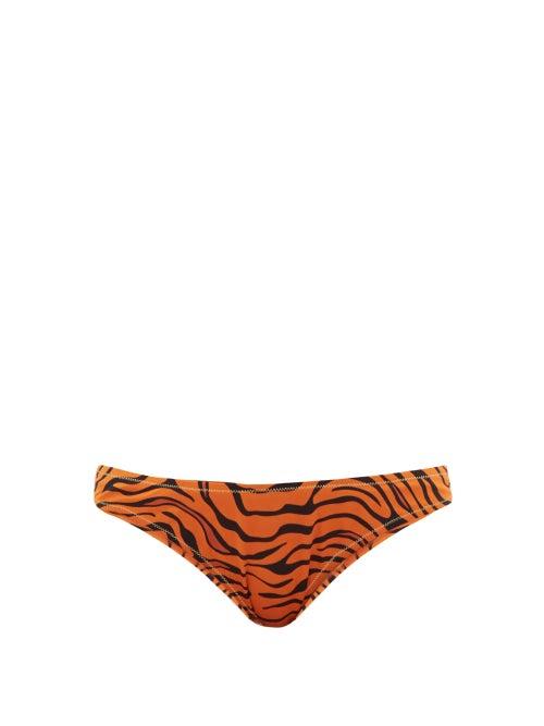 Matchesfashion.com Reina Olga - Selvaggia Tiger-print Bikini Briefs - Womens - Orange Print