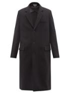 Loewe - Single-breasted Wool-blend Overcoat - Mens - Black